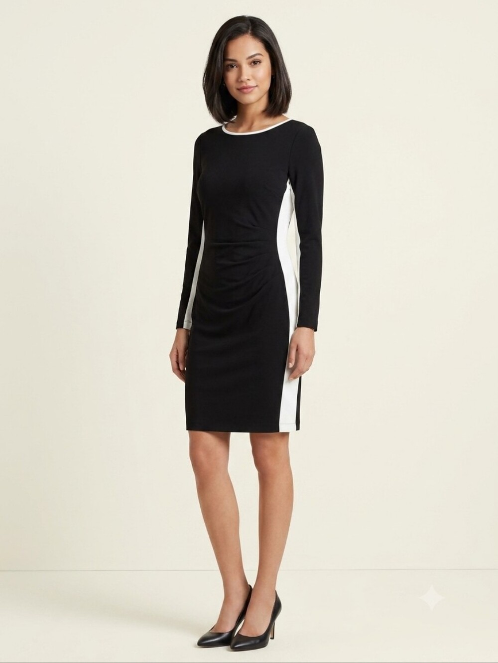 Ralph Lauren Black Dress with White Side Panels